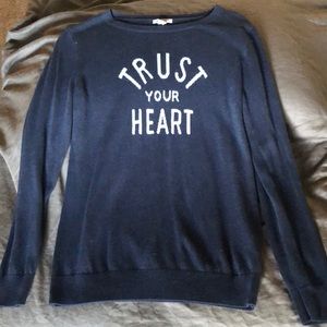 Navy “Trust Your Heart” sweater